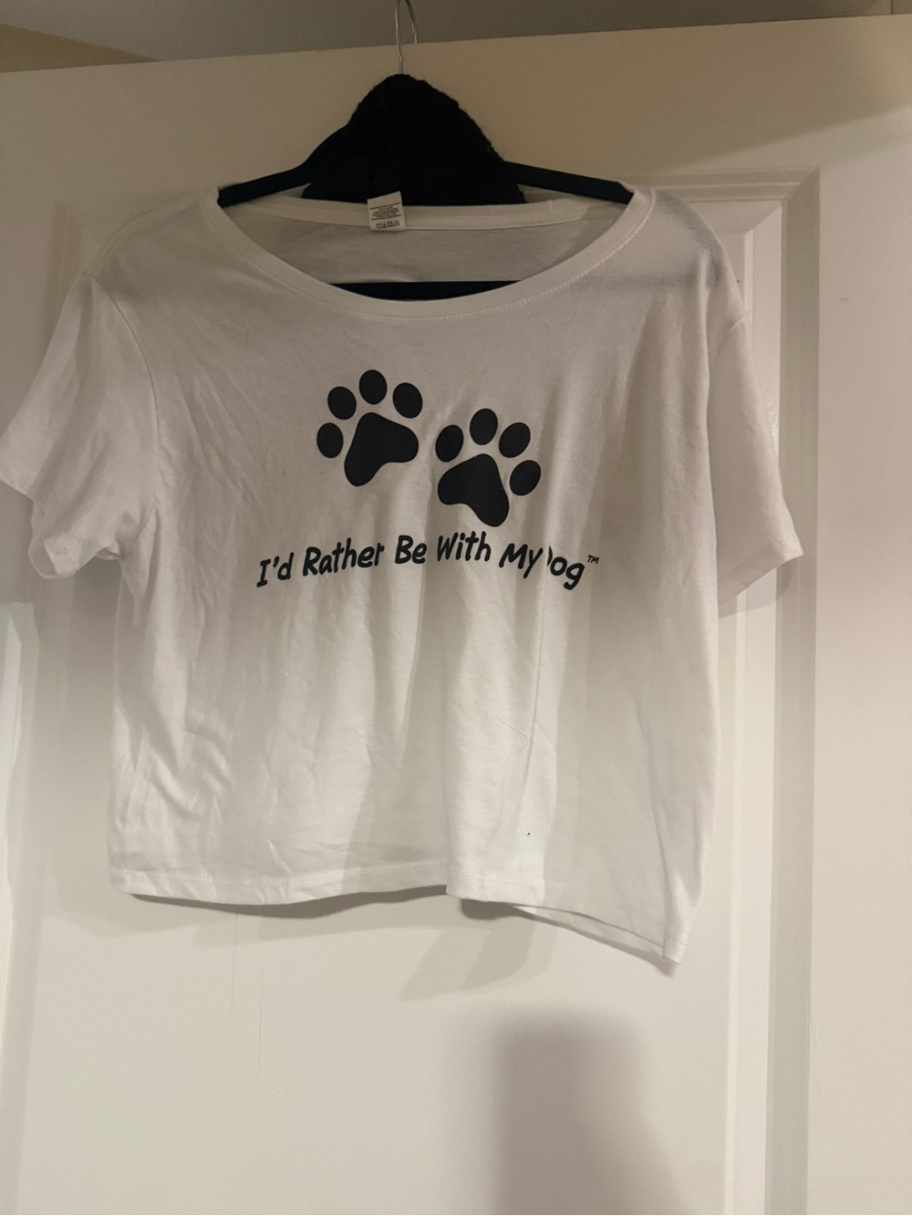 White Graphic Tee "I'd Rather Be With My Dog"